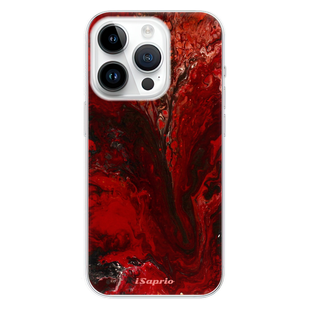 Odolné silikónové puzdro iSaprio - RedMarble 17 - iPhone 15 Pro