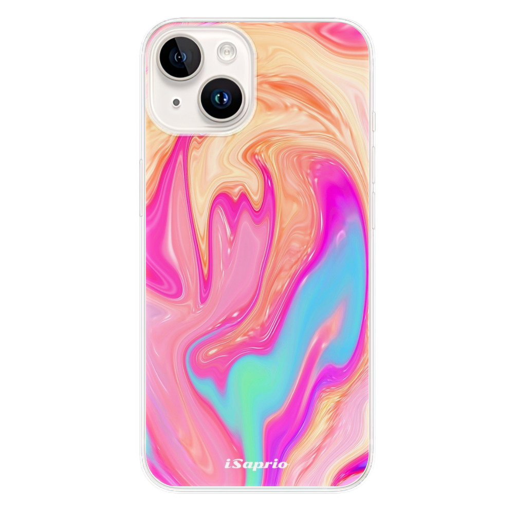 Odolné silikónové puzdro iSaprio - Orange Liquid - iPhone 15 Plus