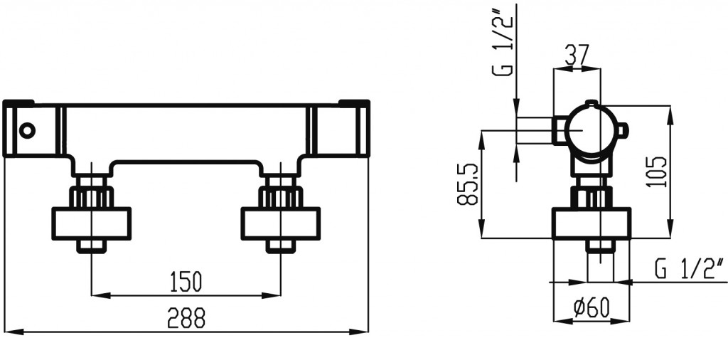 NOVASERVIS - Sprchová termostatická batéria Metalia 54, chróm 54960/1,0