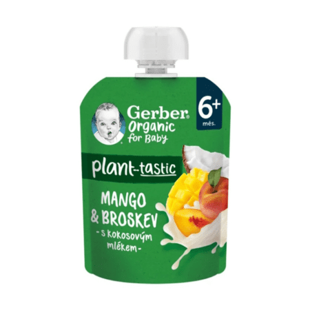 GERBER Organic kapsička mango broskyňa kokos 6m+ 80 g