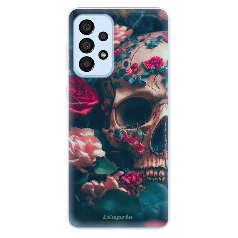 Odolné silikónové puzdro iSaprio - Skull in Roses - Samsung Galaxy A33 5G