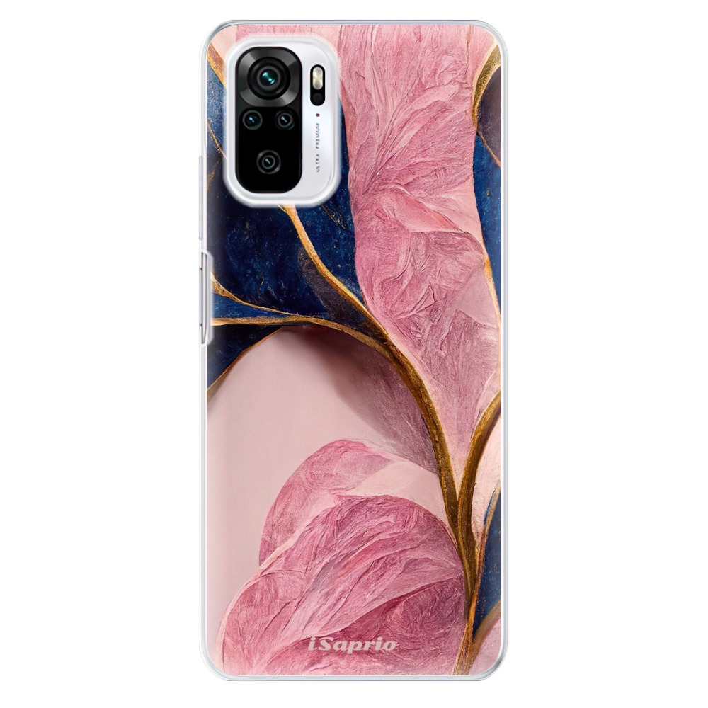 Odolné silikónové puzdro iSaprio - Pink Blue Leaves - Xiaomi Redmi Note 10 / Note 10S