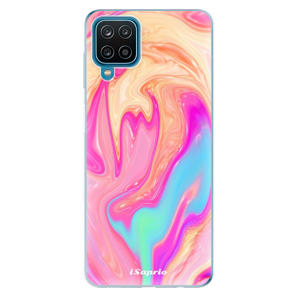 Odolné silikónové puzdro iSaprio - Orange Liquid - Samsung Galaxy A12