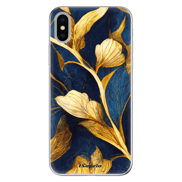 Odolné silikónové puzdro iSaprio - Gold Leaves - iPhone X