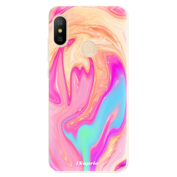 Odolné silikónové puzdro iSaprio - Orange Liquid - Xiaomi Mi A2 Lite