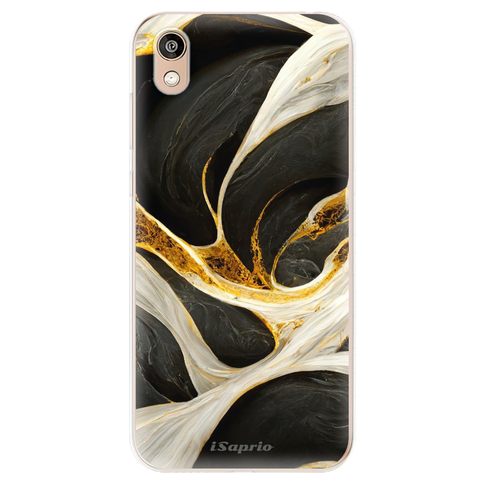 Odolné silikónové puzdro iSaprio - Black and Gold - Huawei Honor 8S