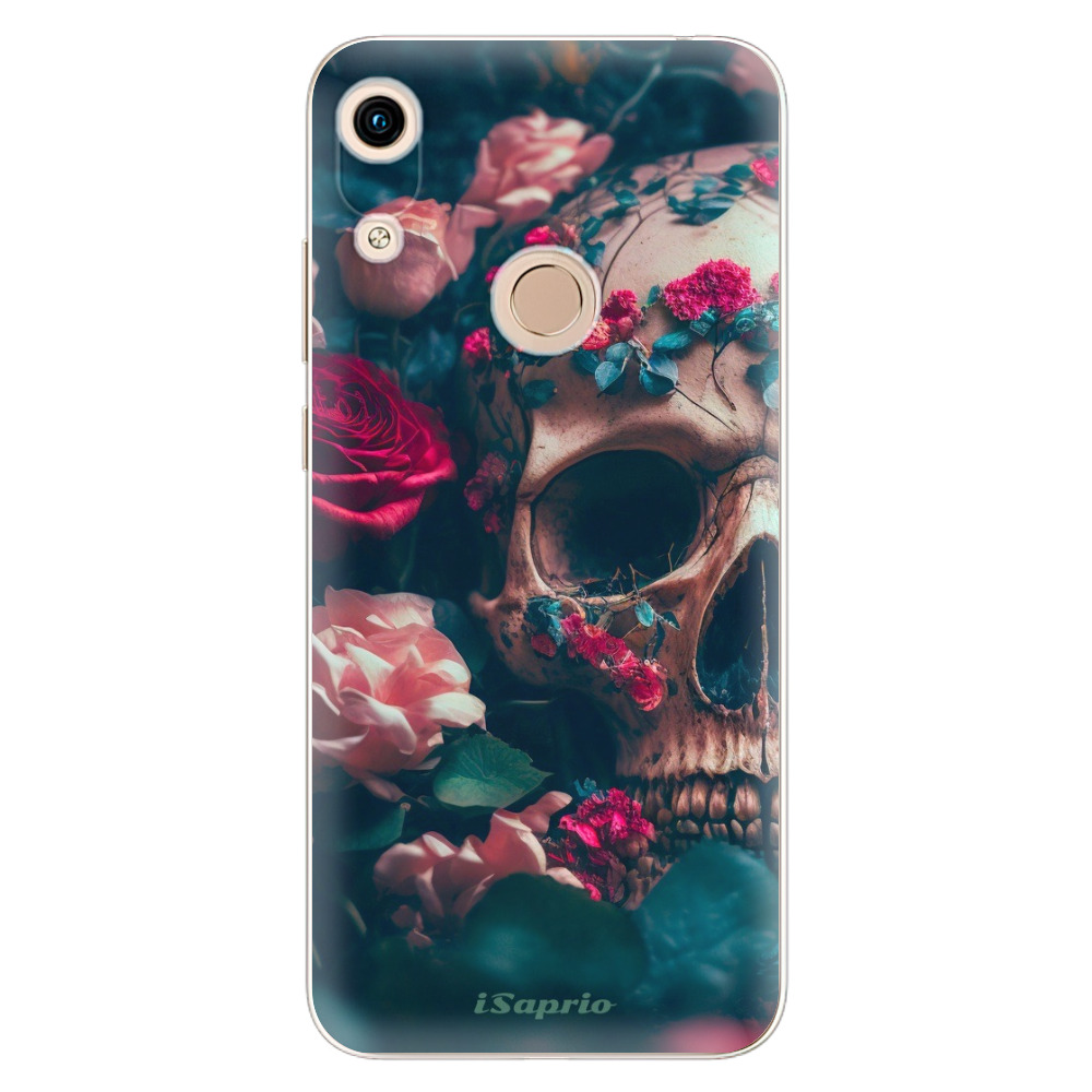 Odolné silikónové puzdro iSaprio - Skull in Roses - Huawei Honor 8A