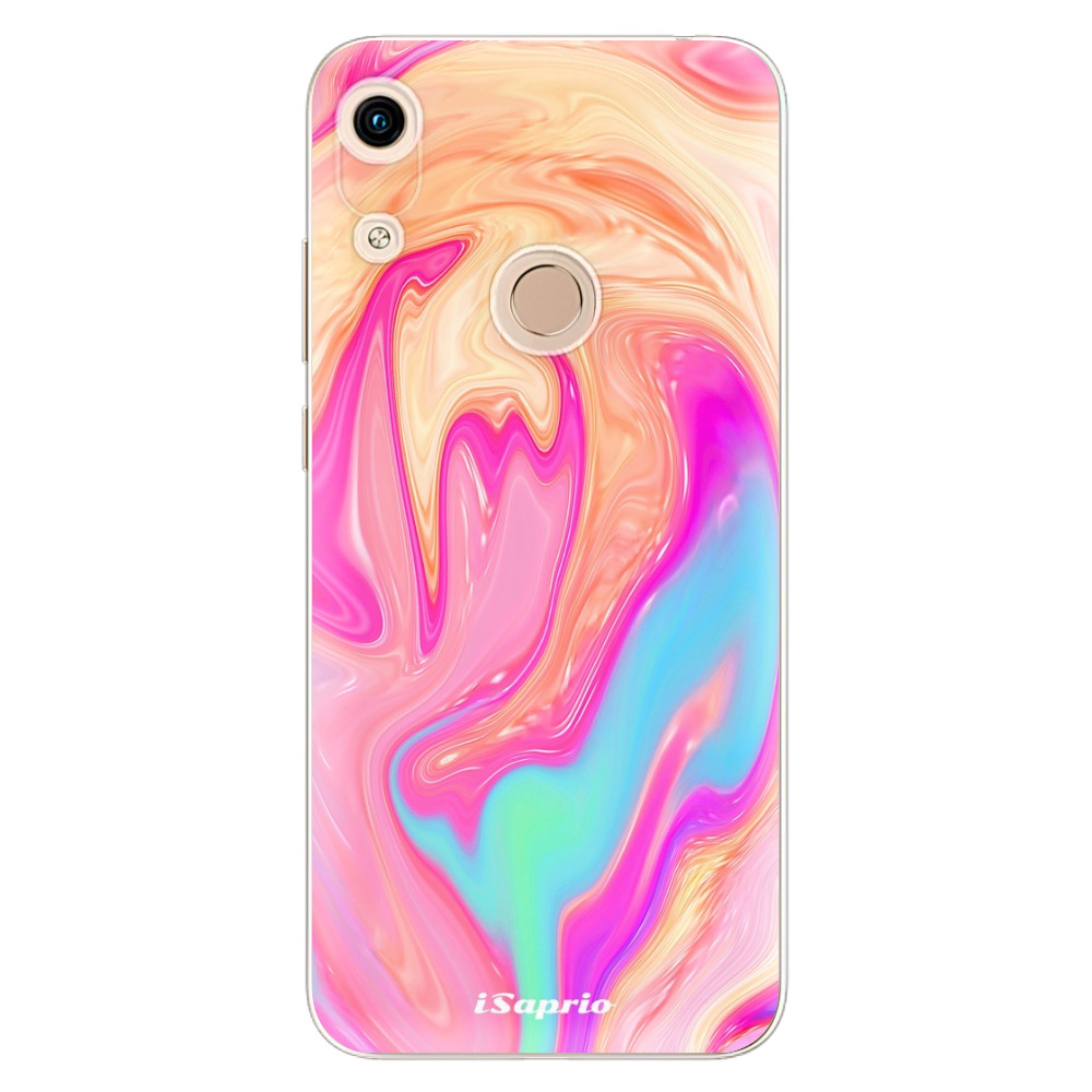 Odolné silikónové puzdro iSaprio - Orange Liquid - Huawei Honor 8A