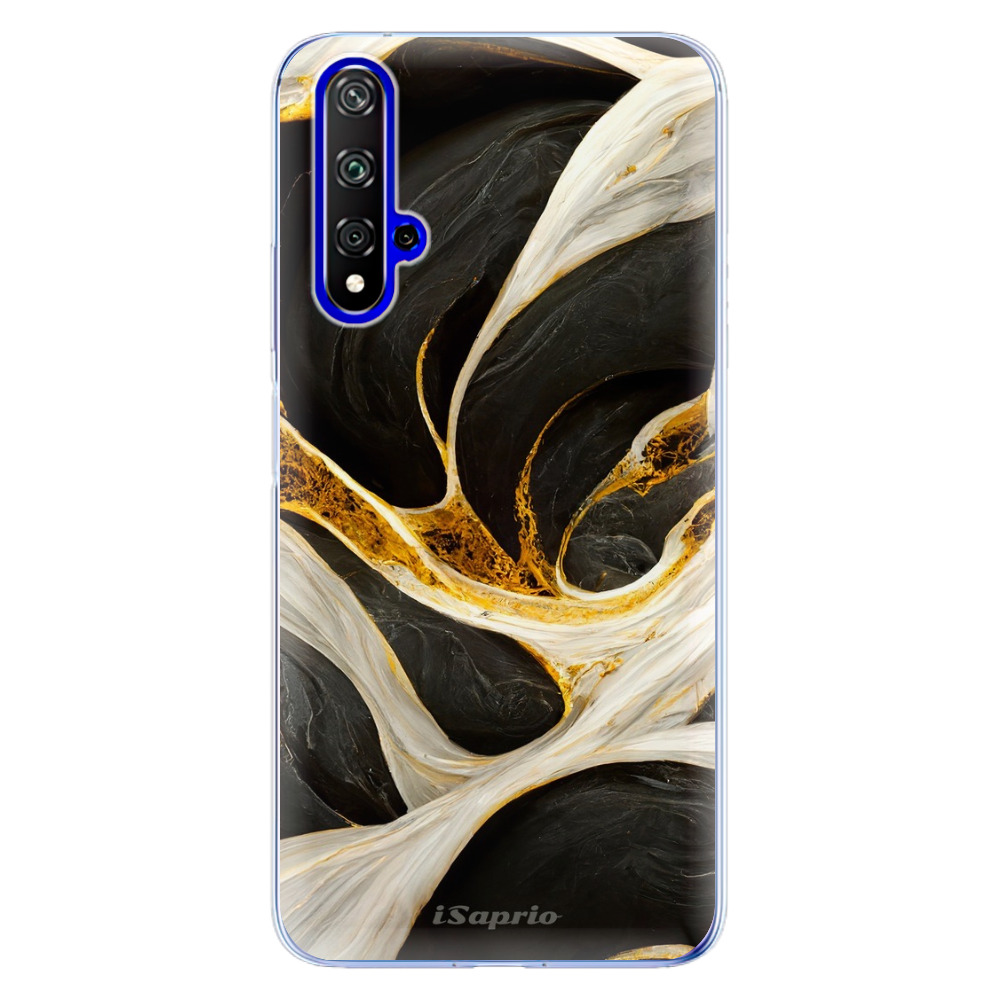 Odolné silikónové puzdro iSaprio - Black and Gold - Huawei Honor 20