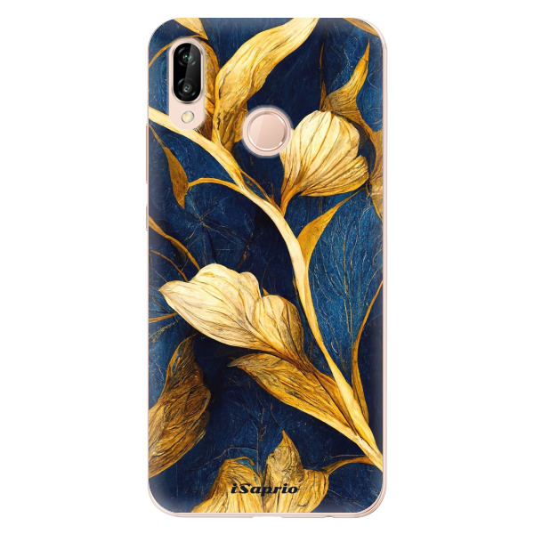 Odolné silikónové puzdro iSaprio - Gold Leaves - Huawei P20 Lite
