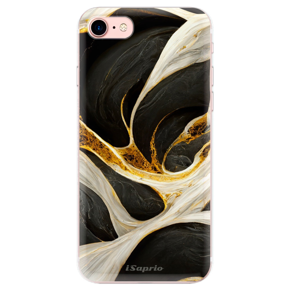 Odolné silikónové puzdro iSaprio - Black and Gold - iPhone 7