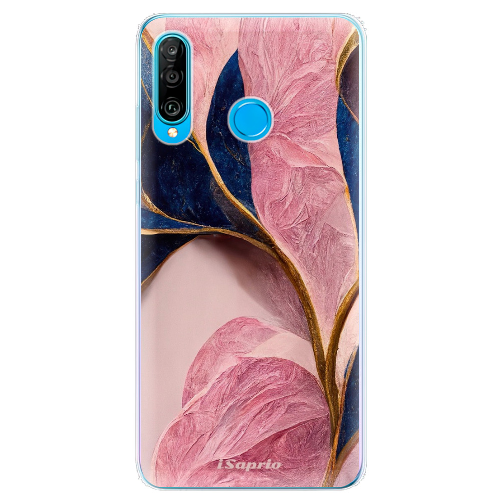 Odolné silikónové puzdro iSaprio - Pink Blue Leaves - Huawei P30 Lite