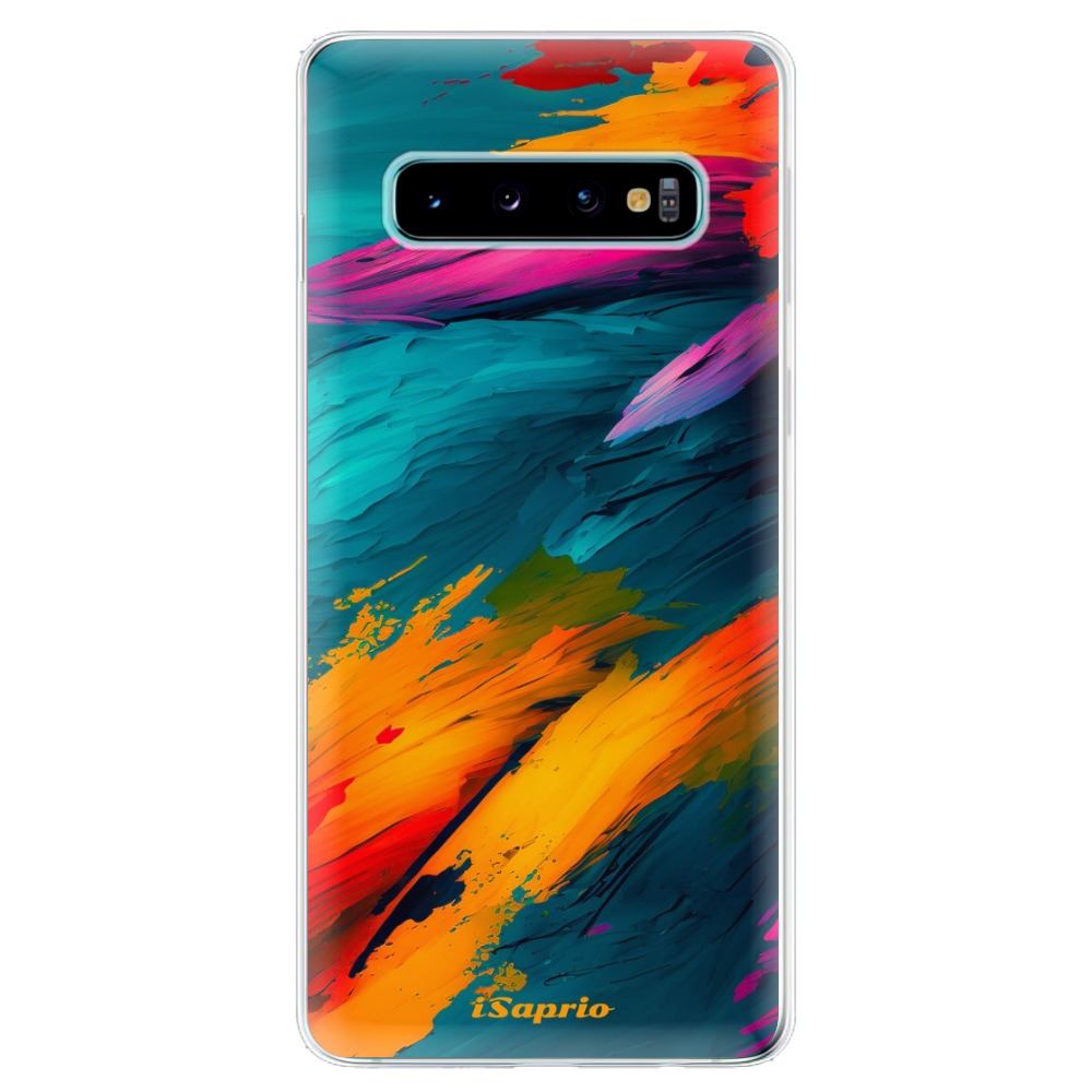 Odolné silikónové puzdro iSaprio - Blue Paint - Samsung Galaxy S10