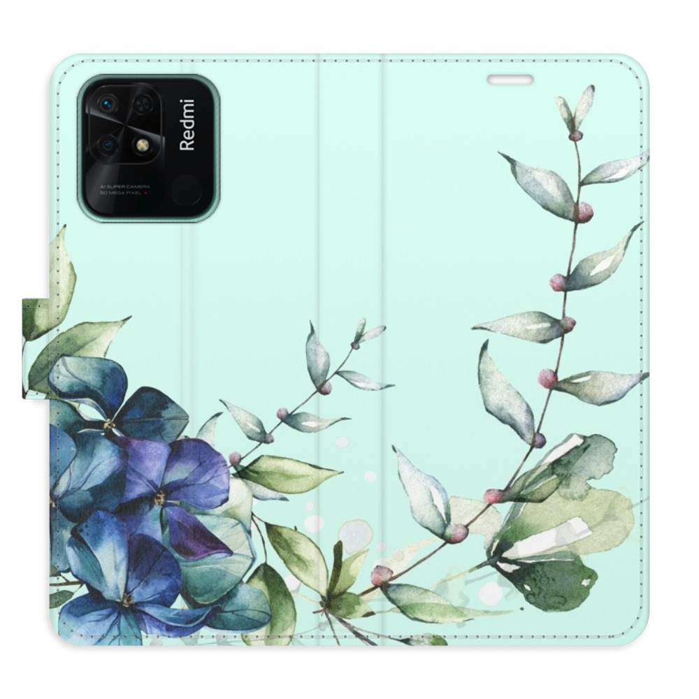 Flipové puzdro iSaprio - Blue Flowers - Xiaomi Redmi 10C