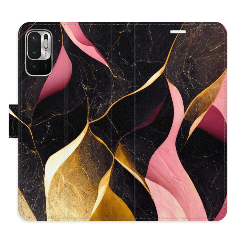 Flipové puzdro iSaprio - Gold Pink Marble 02 - Xiaomi Redmi Note 10 5G