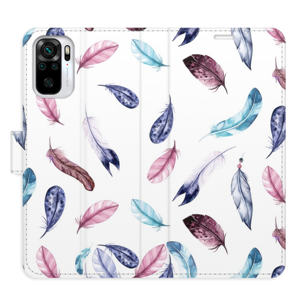 Flipové puzdro iSaprio - Colorful Feathers - Xiaomi Redmi Note 10 / Note 10S