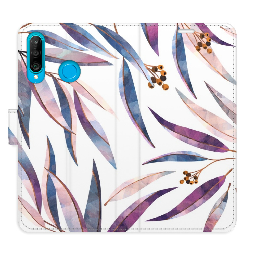 Flipové puzdro iSaprio - Ornamental Leaves - Huawei P30 Lite