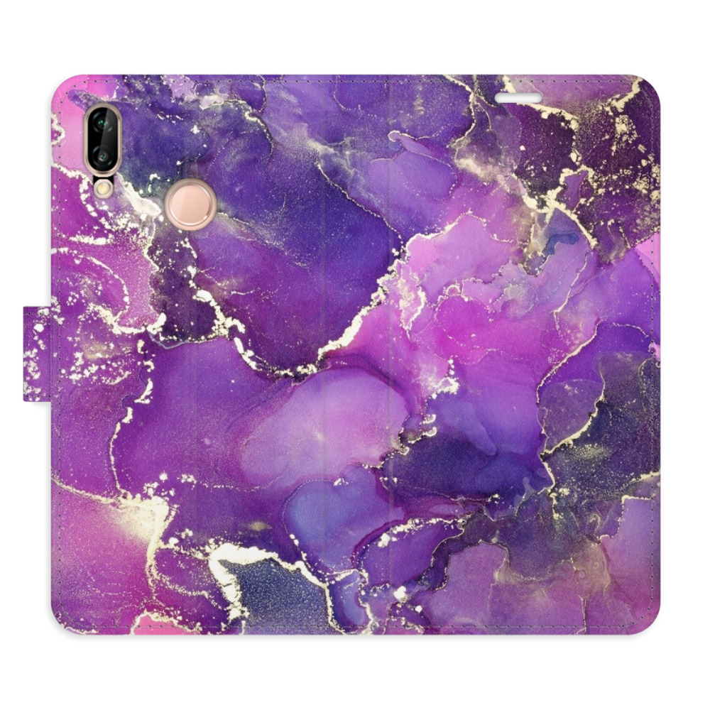 Flipové puzdro iSaprio - Purple Marble - Huawei P20 Lite