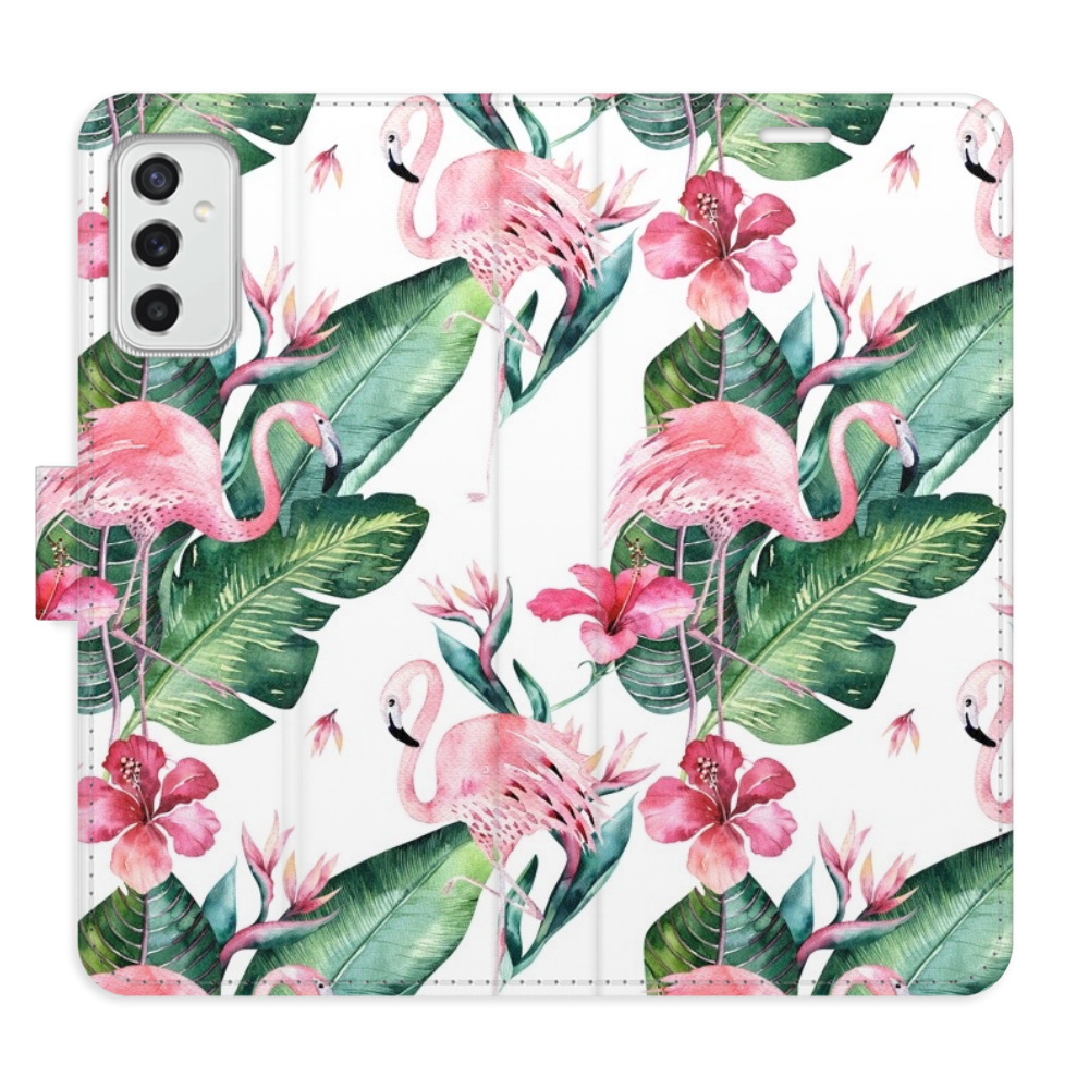 Flipové puzdro iSaprio - Flamingos Pattern - Samsung Galaxy M52 5G