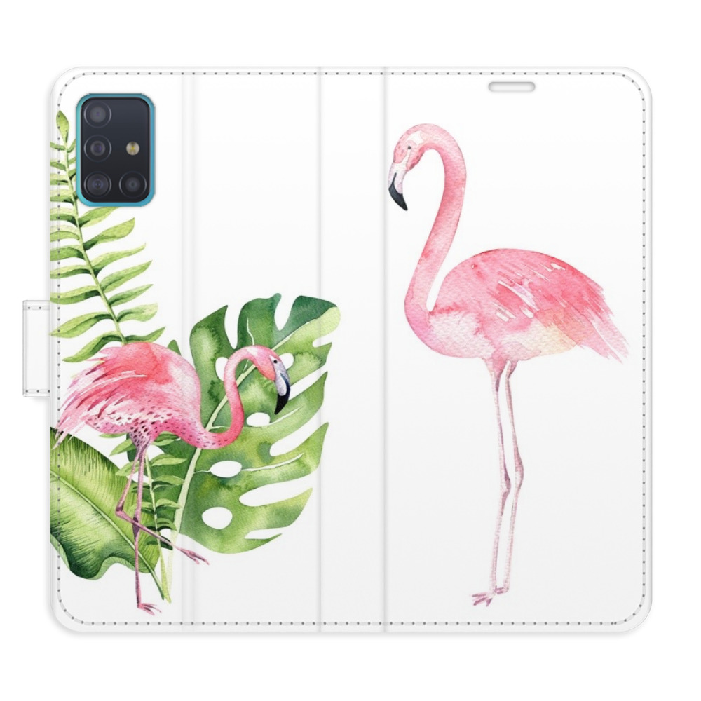 Flipové puzdro iSaprio - Flamingos - Samsung Galaxy A51