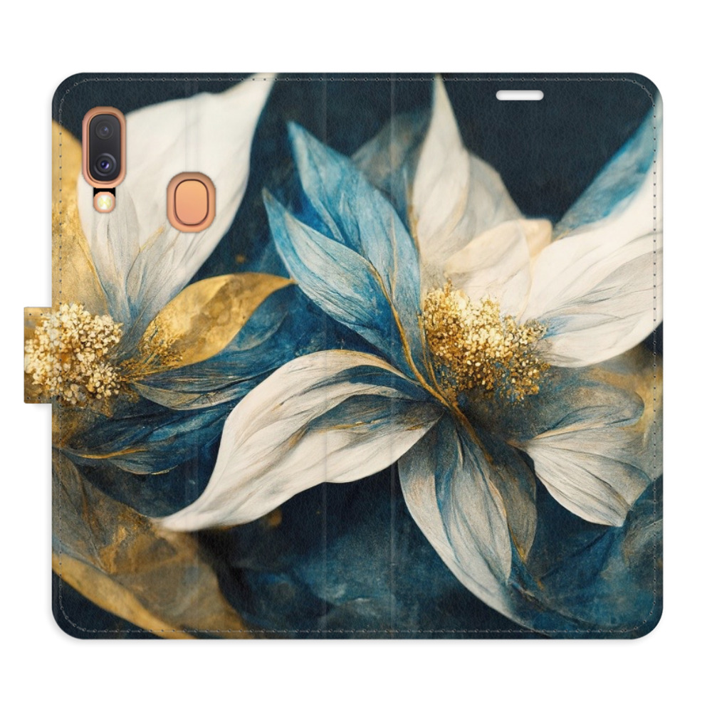 Flipové puzdro iSaprio - Gold Flowers - Samsung Galaxy A40