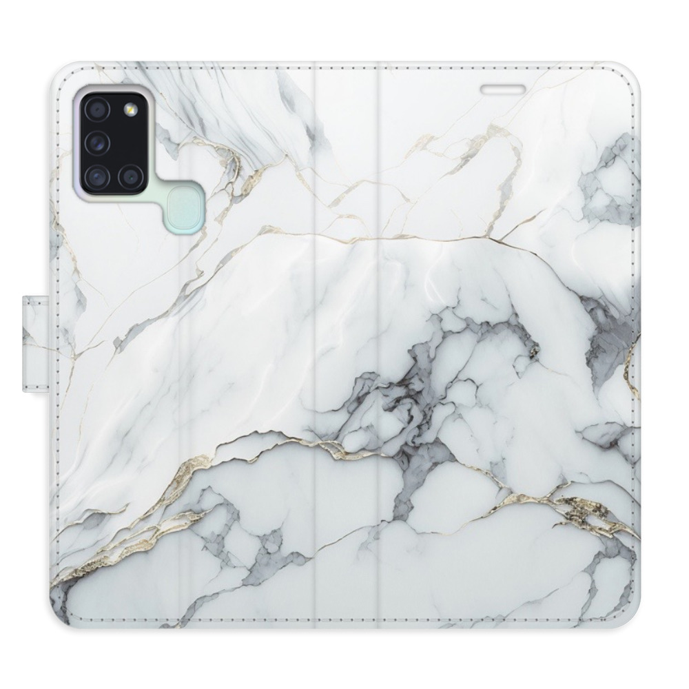 Flipové puzdro iSaprio - SilverMarble 15 - Samsung Galaxy A21s