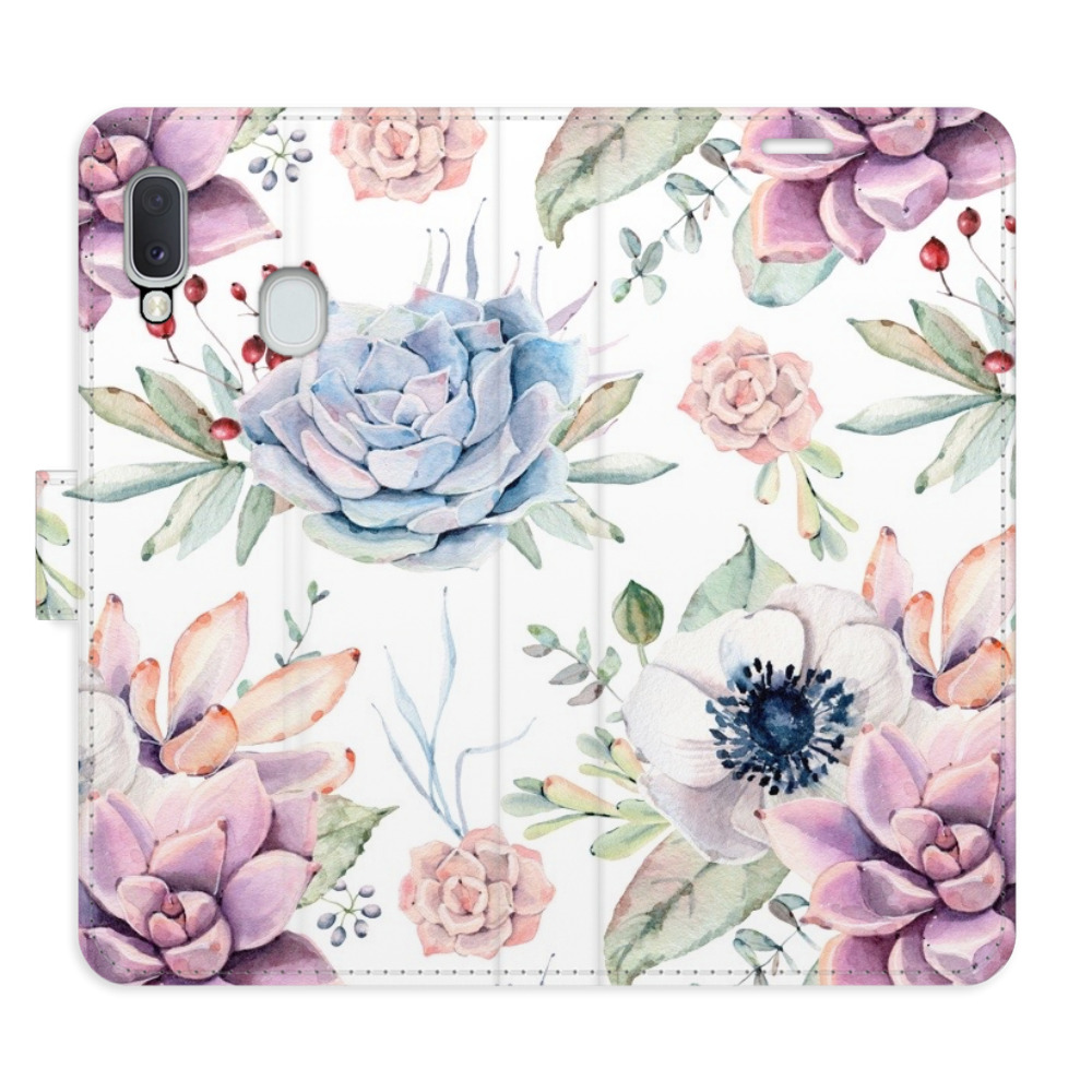 Flipové puzdro iSaprio - Succulents Pattern - Samsung Galaxy A20e