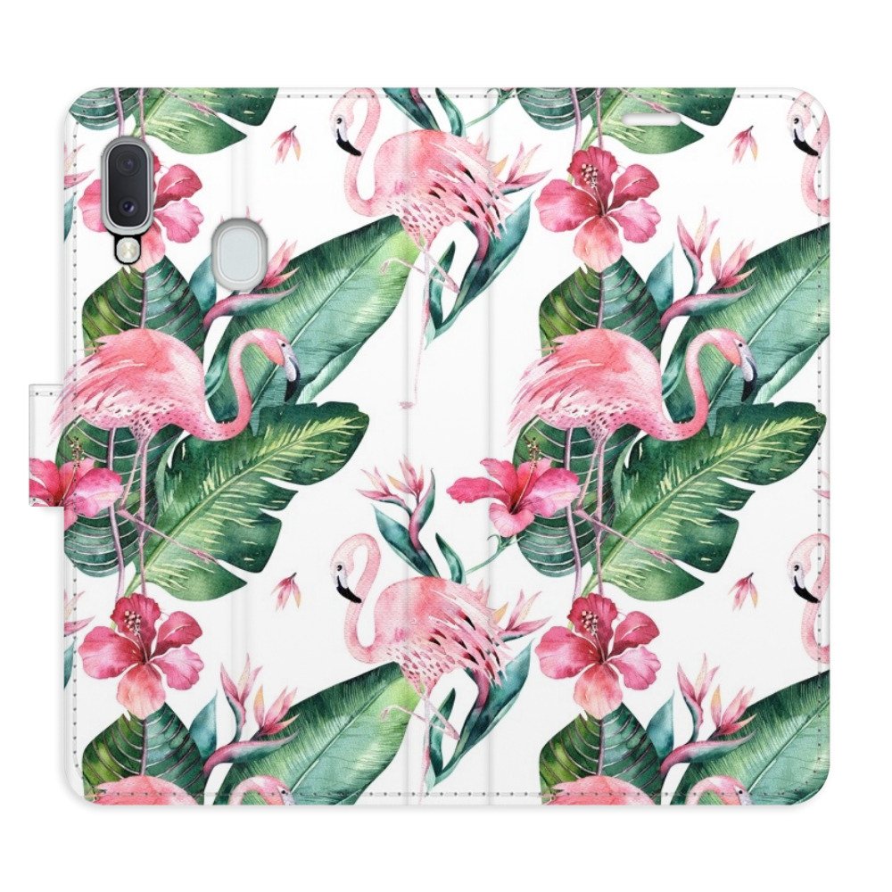 Flipové puzdro iSaprio - Flamingos Pattern - Samsung Galaxy A20e