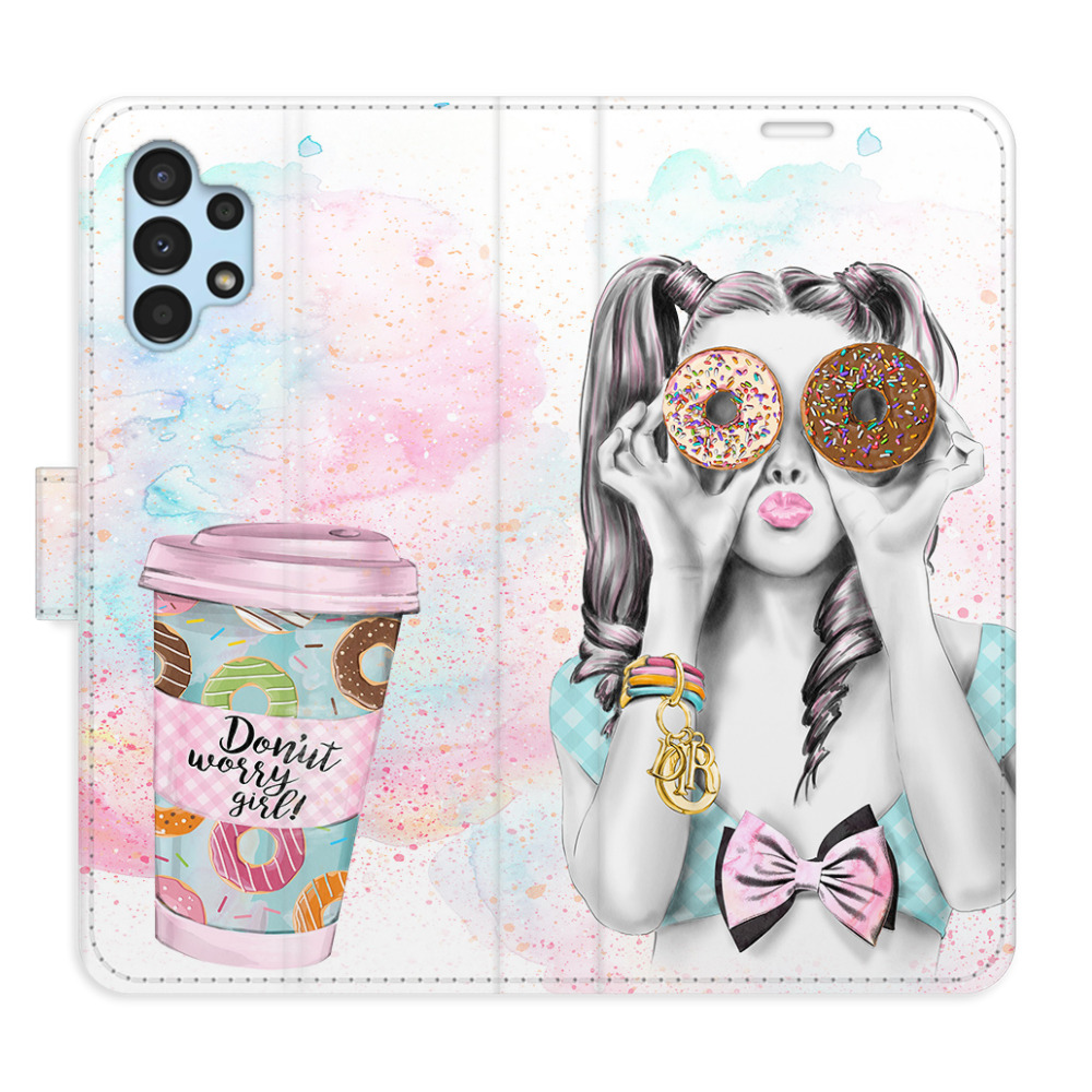 Flipové puzdro iSaprio - Donut Worry Girl - Samsung Galaxy A13 / A13 5G