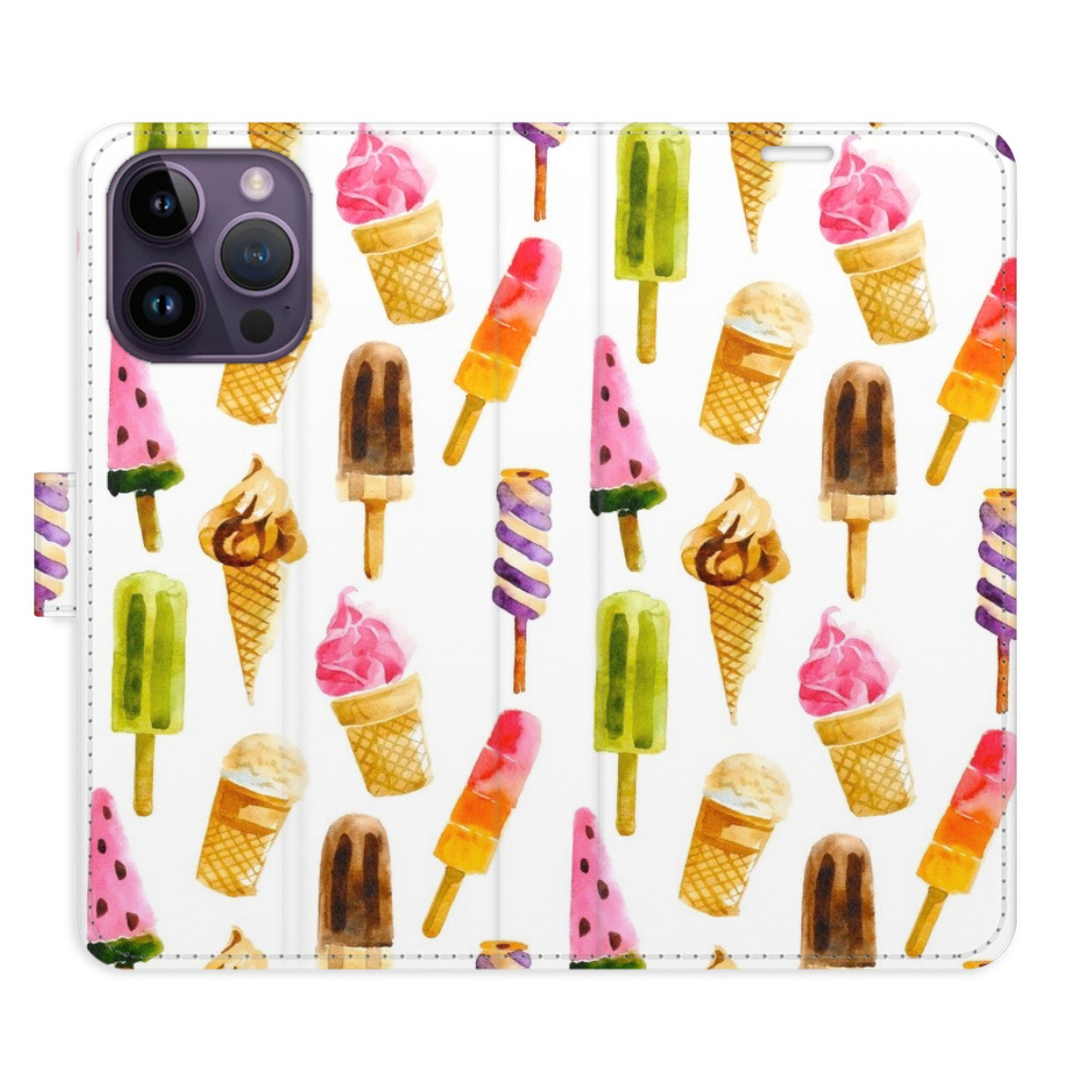 Flipové puzdro iSaprio - Ice Cream Pattern - iPhone 14 Pro Max