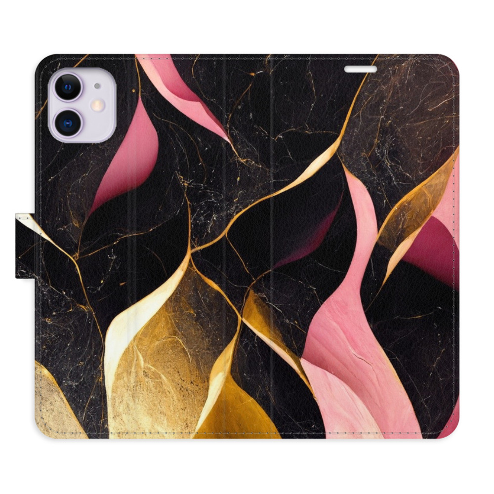 Flipové puzdro iSaprio - Gold Pink Marble 02 - iPhone 11