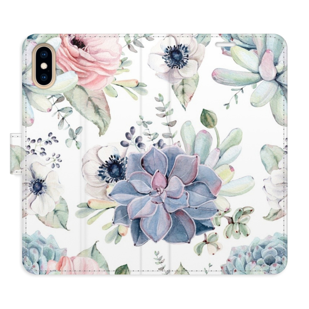 Flipové puzdro iSaprio - Succulents - iPhone X/XS