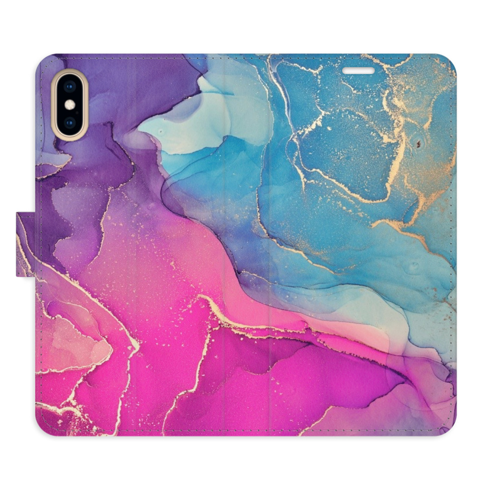Flipové puzdro iSaprio - Colour Marble 02 - iPhone X/XS