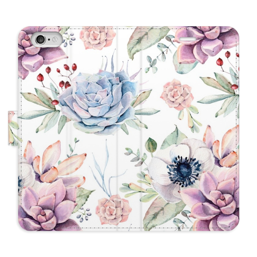 Flipové puzdro iSaprio - Succulents Pattern - iPhone 6/6S