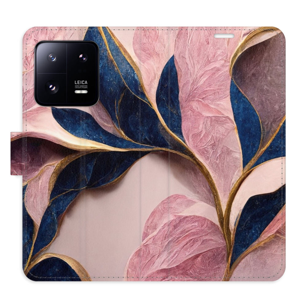 Flipové puzdro iSaprio - Pink Leaves - Xiaomi 13 Pro