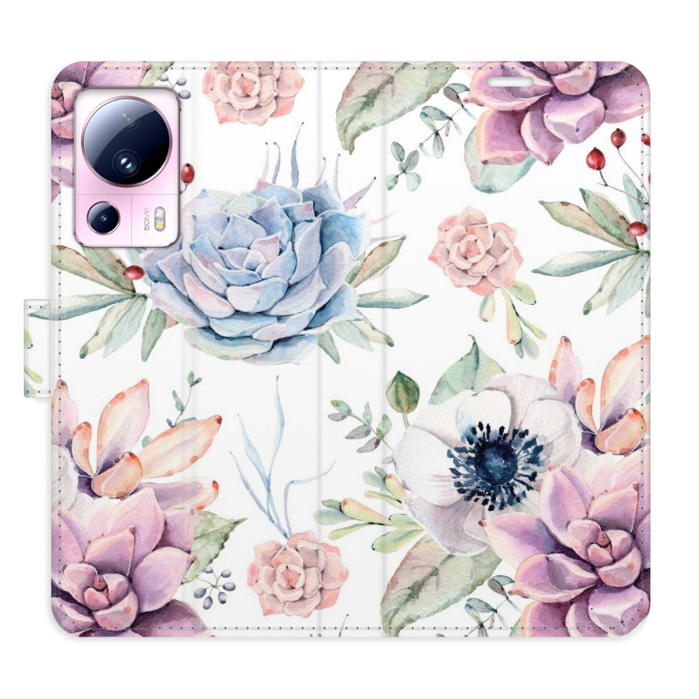 Flipové puzdro iSaprio - Succulents Pattern - Xiaomi 13 Lite