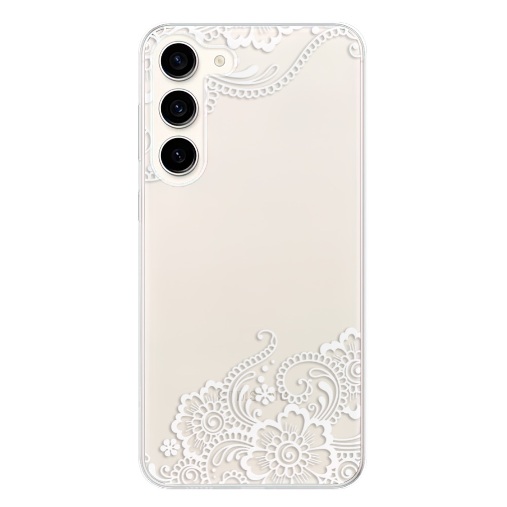 Odolné silikónové puzdro iSaprio - White Lace 02 - Samsung Galaxy S23+ 5G