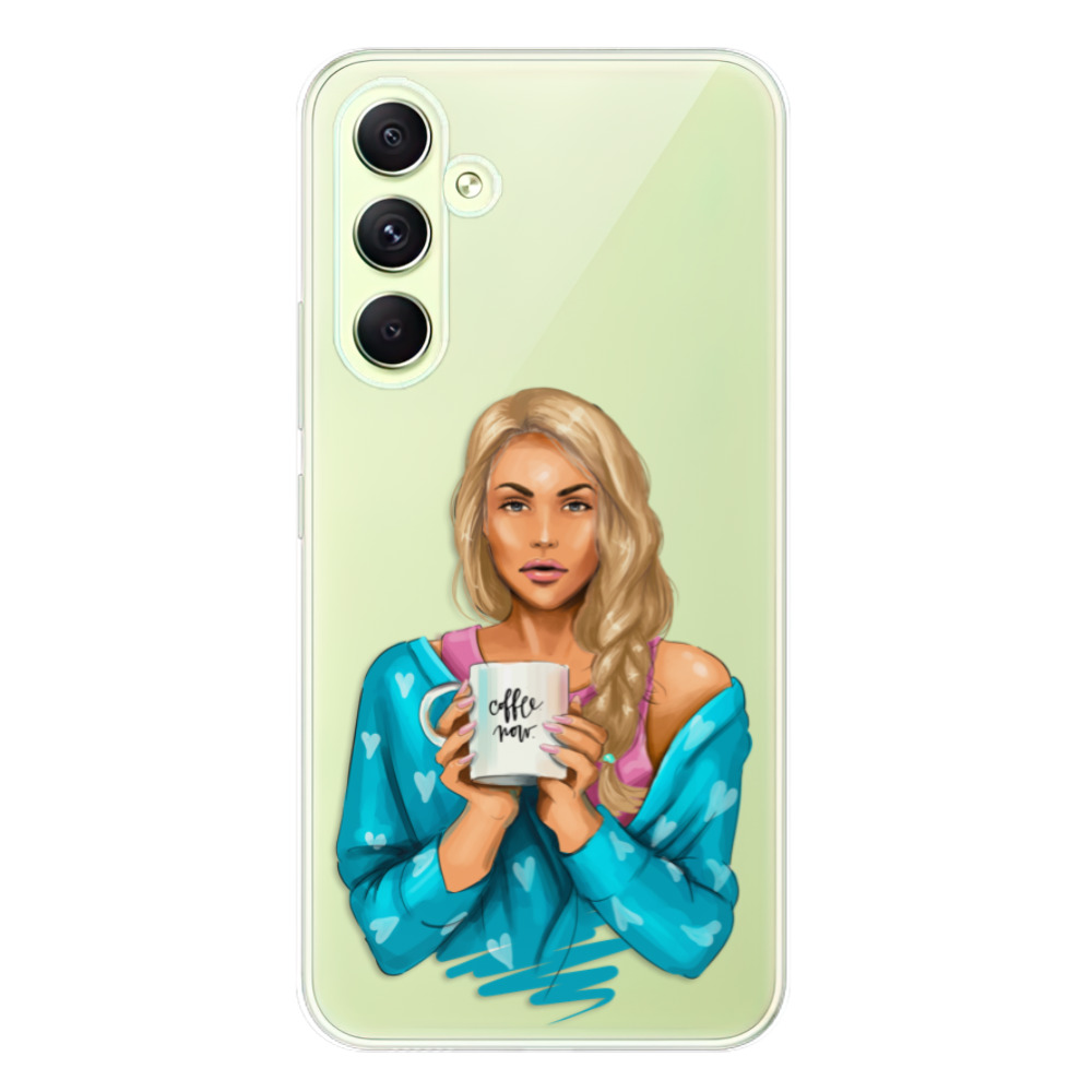 Odolné silikónové puzdro iSaprio - Coffe Now - Blond - Samsung Galaxy A54 5G