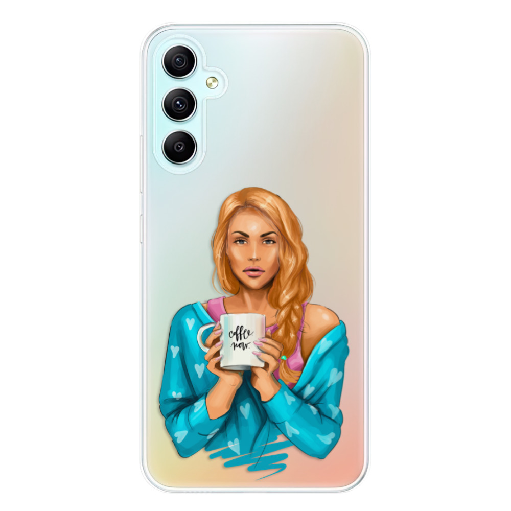 Odolné silikónové puzdro iSaprio - Coffe Now - Redhead - Samsung Galaxy A34 5G