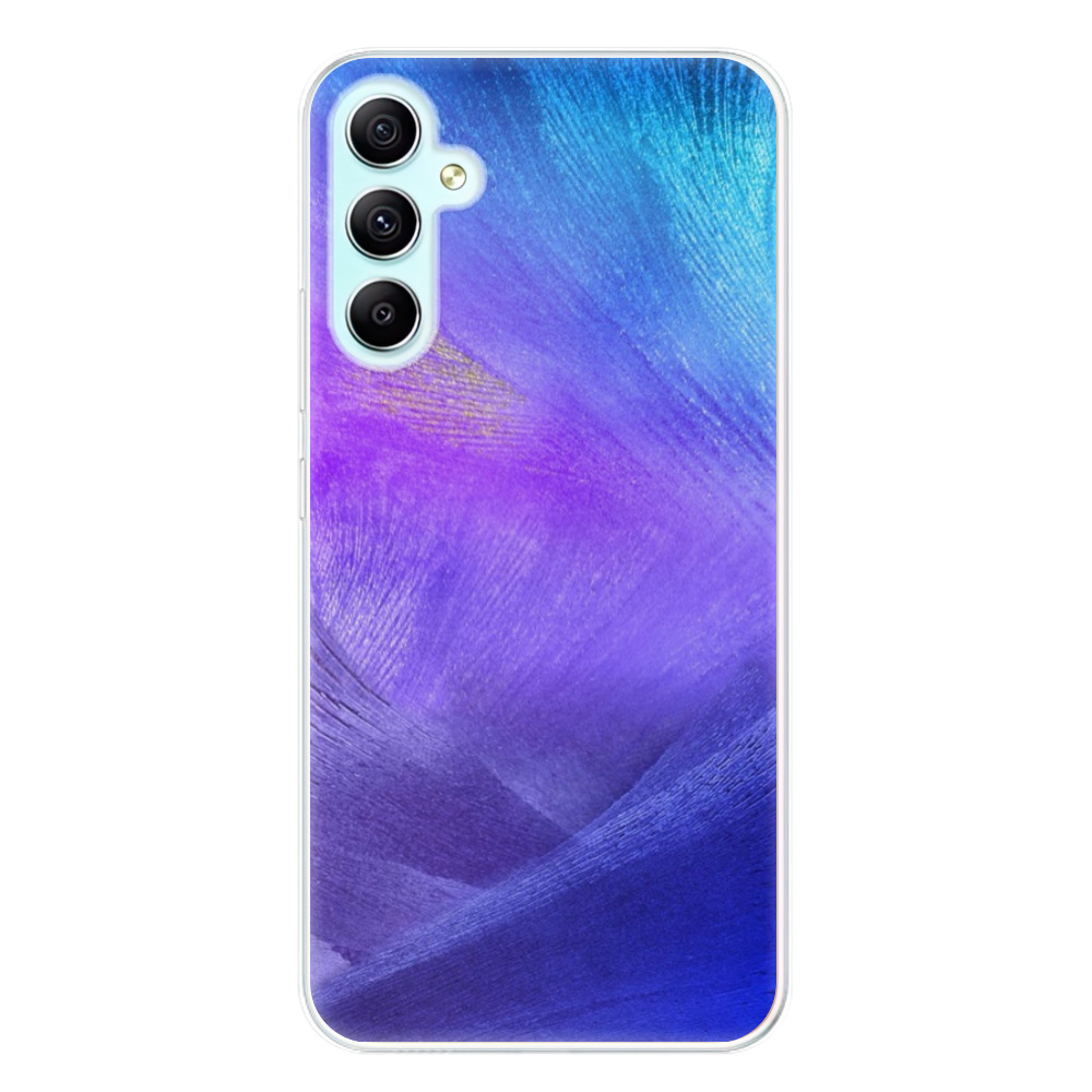 Odolné silikónové puzdro iSaprio - Purple Feathers - Samsung Galaxy A34 5G