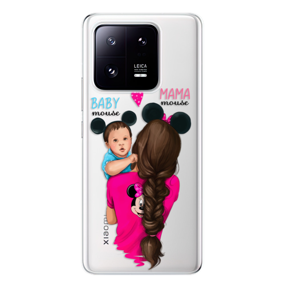 Odolné silikónové puzdro iSaprio - Mama Mouse Brunette and Boy - Xiaomi 13 Pro