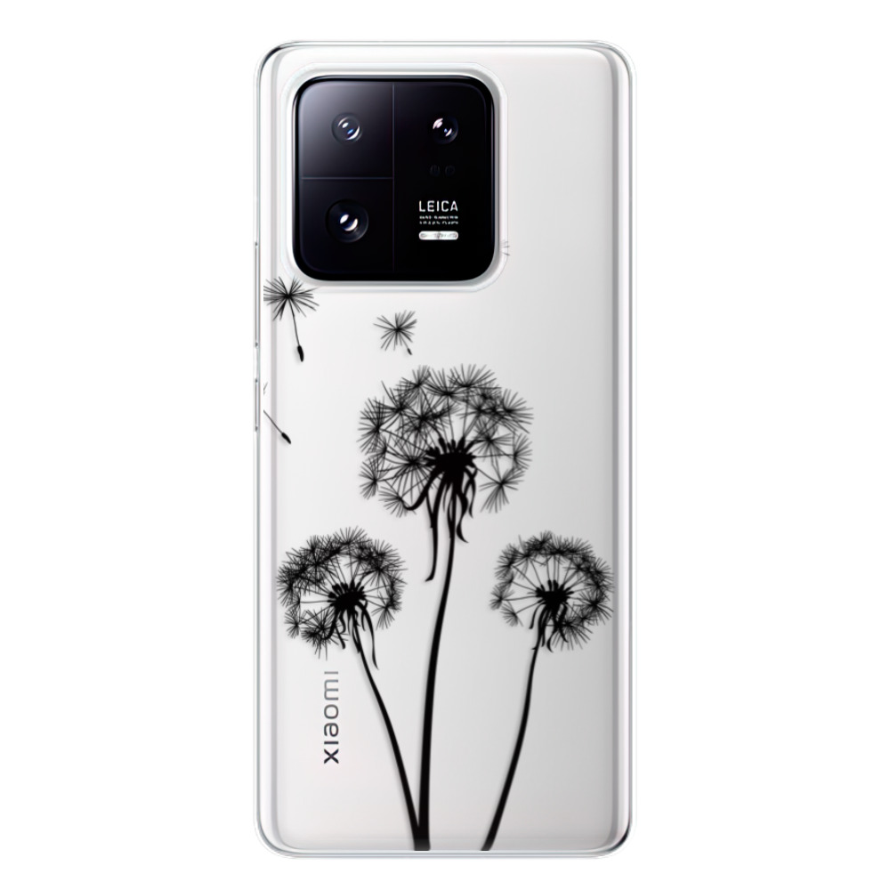 Odolné silikónové puzdro iSaprio - Three Dandelions - black - Xiaomi 13 Pro