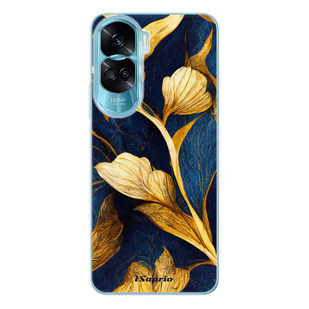 Odolné silikónové puzdro iSaprio - Gold Leaves - Honor 90 Lite 5G