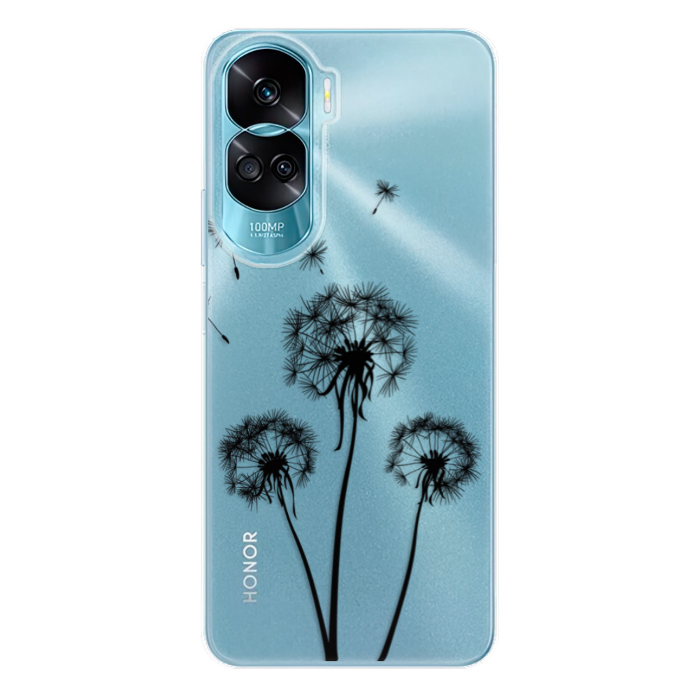 Odolné silikónové puzdro iSaprio - Three Dandelions - black - Honor 90 Lite 5G