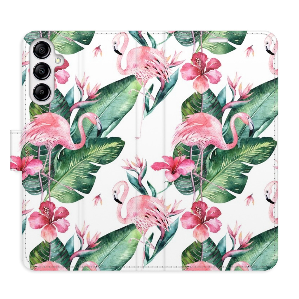 Flipové puzdro iSaprio - Flamingos Pattern - Samsung Galaxy A14 / A14 5G