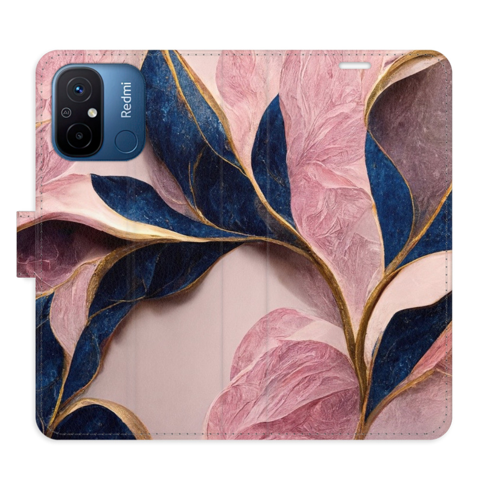 Flipové puzdro iSaprio - Pink Leaves - Xiaomi Redmi 12C