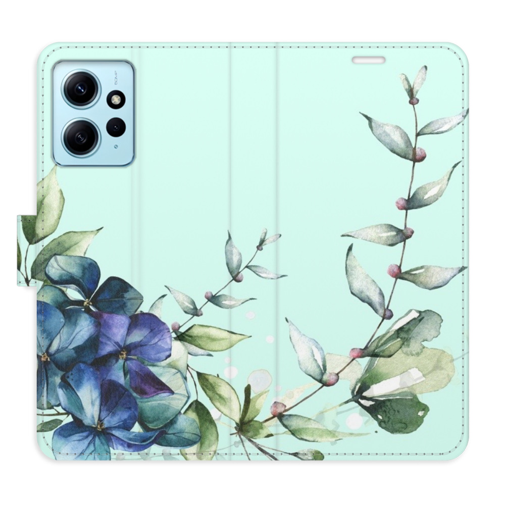 Flipové puzdro iSaprio - Blue Flowers - Xiaomi Redmi Note 12 5G