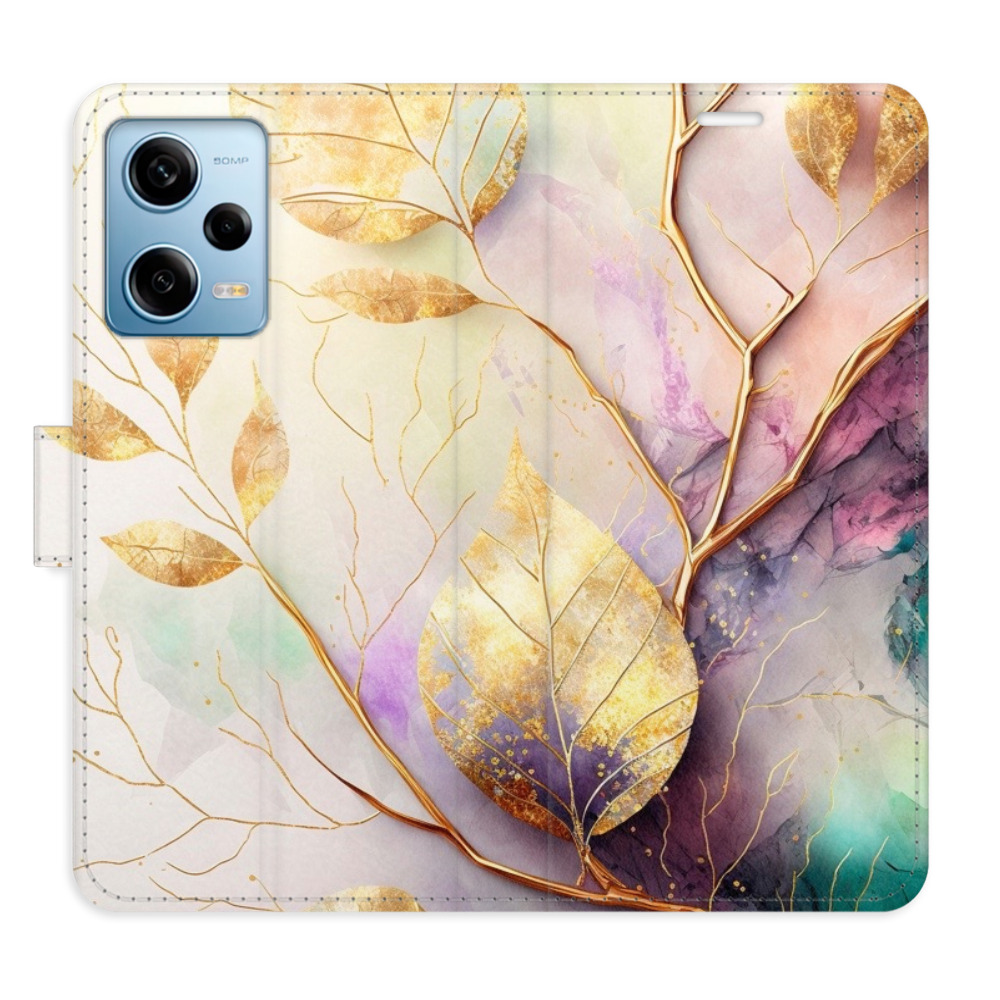 Flipové puzdro iSaprio - Gold Leaves 02 - Xiaomi Redmi Note 12 Pro 5G / Poco X5 Pro 5G