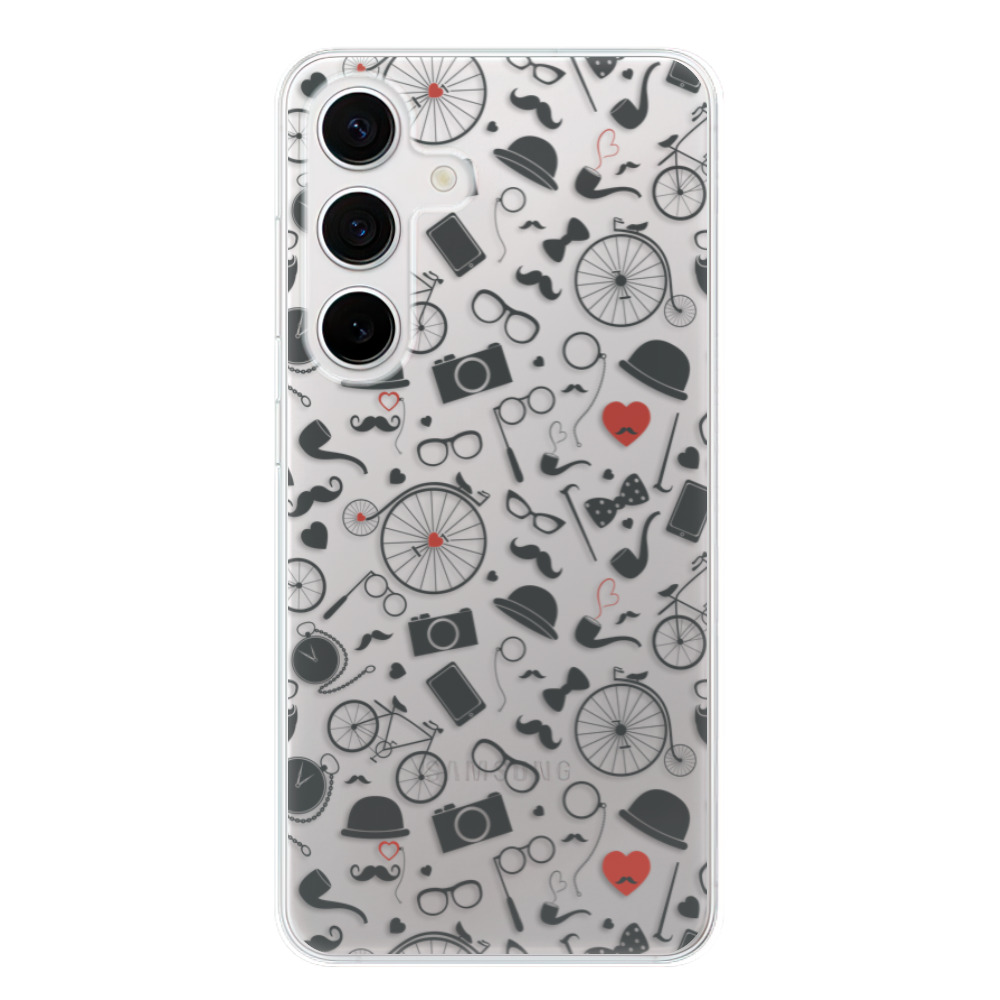 Odolné silikónové puzdro iSaprio - Vintage Pattern 01 - black - Samsung Galaxy S24