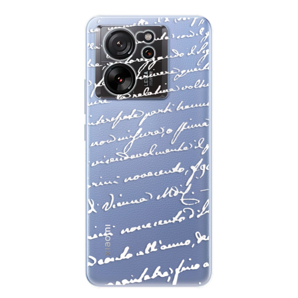 Odolné silikónové puzdro iSaprio - Handwriting 01 - white - Xiaomi 13T / 13T Pro